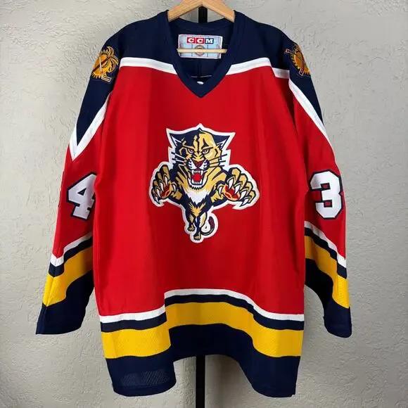 John Vanbiesbrouck Vintage CCM Florida Panthers Sewn XL Hockey Jersey - Picture 3 of 5